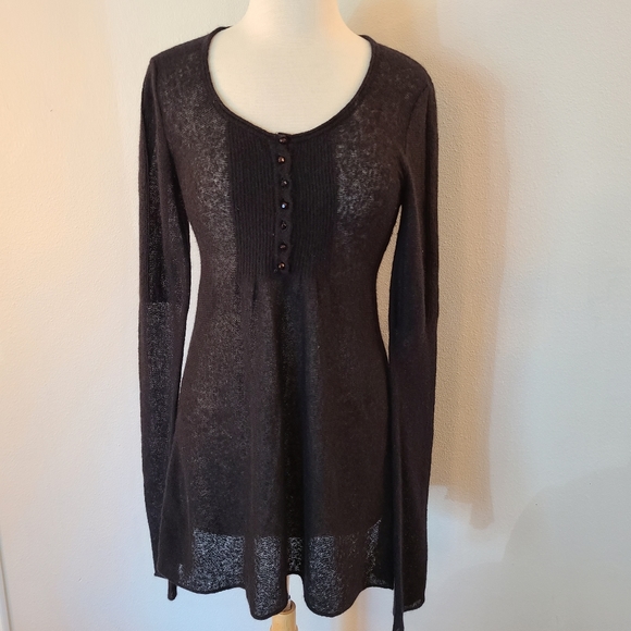Free People Dresses & Skirts - Free People Black Long Sleeve Wool & Angora Blend Dress